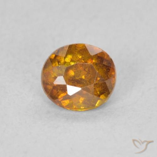 0.52ct Naturale Arancio Terra Sfalerite, Ovale, SI