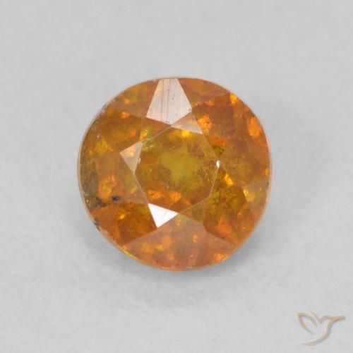 0.48ct Naturale Arancione brillante Sfalerite, Rotondo, SI