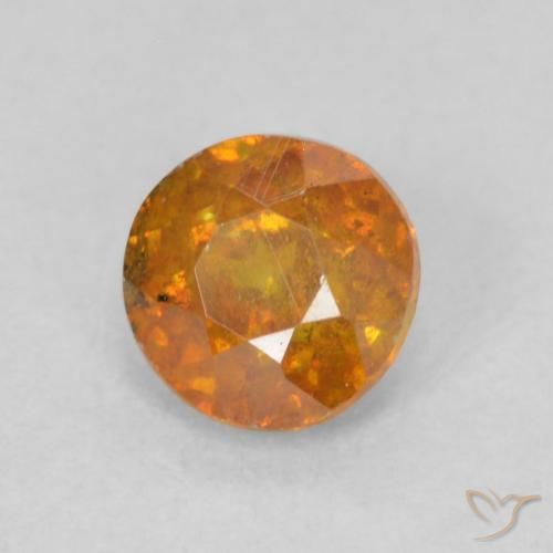 Sfalerite Arancione brillante naturale da 0.48 ct, Rotondo, SI