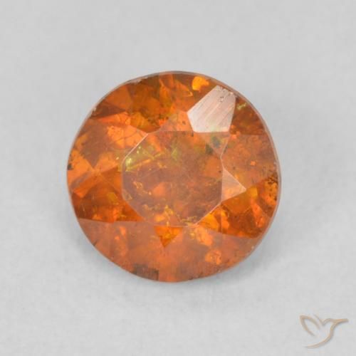 Sfalerite Arancio Medio naturale da 0.62 ct, Rotondo, SI