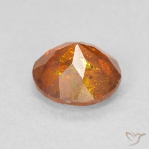 Sfalerite Arancio Medio naturale da 0.62 ct, Rotondo, SI