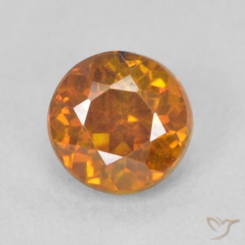 Sfalerite Arancio Terra naturale da 0.64 ct, Rotondo, SI