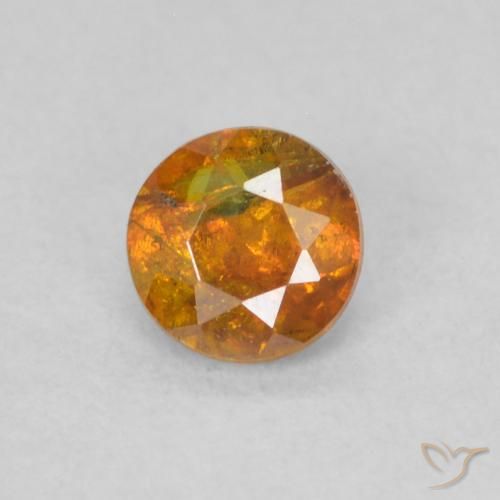 0.30ct Naturale Arancio Medio Sfalerite, Rotondo, SI