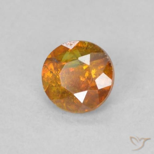 Sfalerite Arancio Medio naturale da 0.30 ct, Rotondo, SI