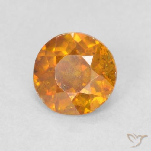 Sfalerite Arancio Medio naturale da 0.42 ct, Rotondo, SI