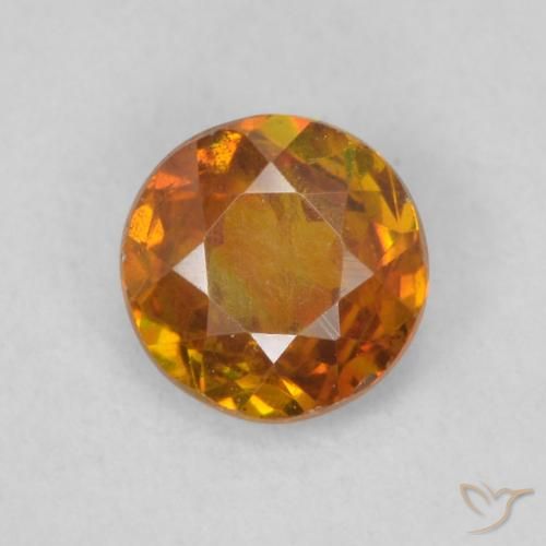 0.41ct Naturale Arancione marroncino Sfalerite, Rotondo, SI