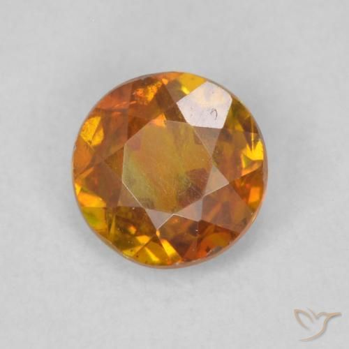 Sfalerite Arancione marroncino naturale da 0.41 ct, Rotondo, SI