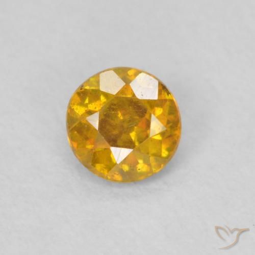 0.30ct Naturale Arancio dorato Sfalerite, Rotondo, SI