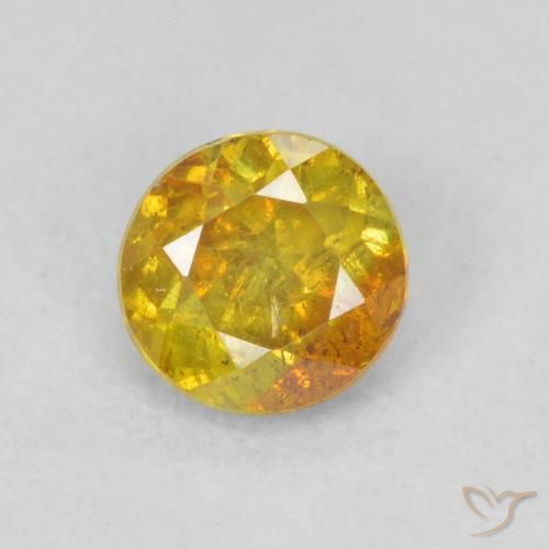 0.40ct Naturale Albicocca Arancia Sfalerite, Rotondo, SI