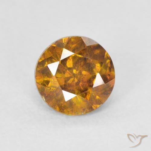 0.92ct Naturale Marrone dorato Sfalerite, Rotondo, VS-SI