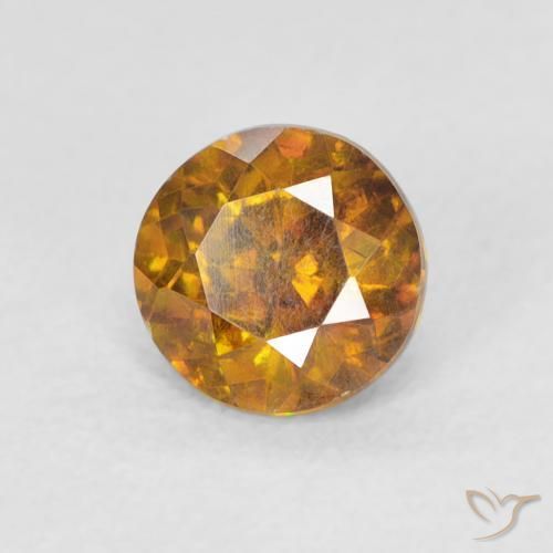 Sfalerite Marrone dorato naturale da 0.92 ct, Rotondo, VS-SI