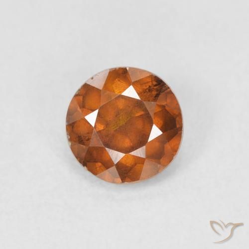0.62ct Naturale Arancione scuro Sfalerite, Rotondo, VS-SI