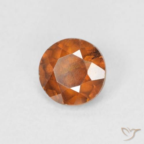 Sfalerite Arancione scuro naturale da 0.62 ct, Rotondo, VS-SI