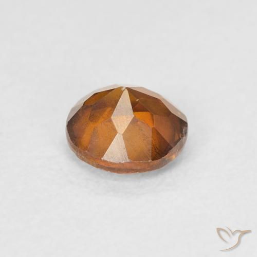 Sfalerite Arancione scuro naturale da 0.62 ct, Rotondo, VS-SI