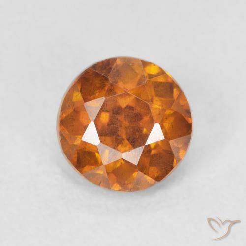 0.95ct Naturale Arancia Terrosa Sfalerite, Rotondo, VS-SI