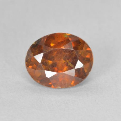 1.33ct Naturale Arancio brunastro intenso Sfalerite, Ovale, SI