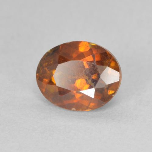 Sfalerite Arancio brunastro intenso naturale da 1.33 ct, Ovale, SI