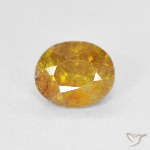 0.75ct Naturale Marrone dorato Sfalerite, Ovale, SI