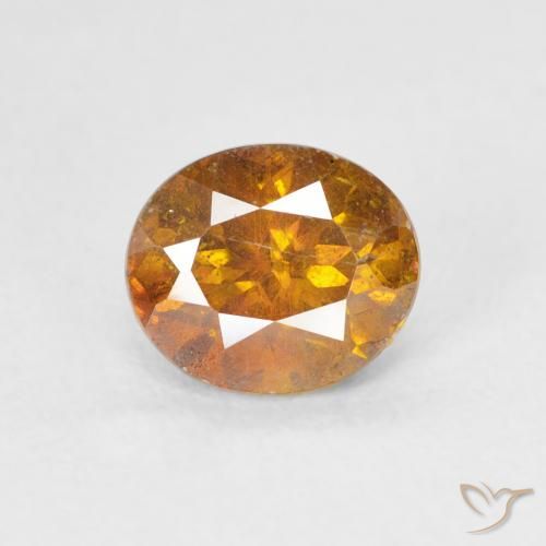 1.44ct Naturale Arancio Terra Sfalerite, Ovale, SI