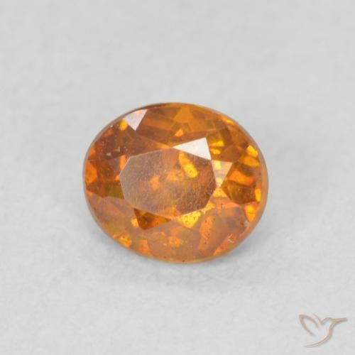 Sfalerite Arancione Ambra naturale da 0.54 ct, Ovale, SI