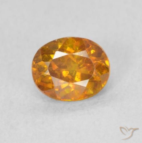 0.59ct Naturale Arancio Medio Sfalerite, Ovale, SI