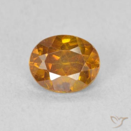 0.56ct Naturale Arancione scuro Sfalerite, Ovale, SI