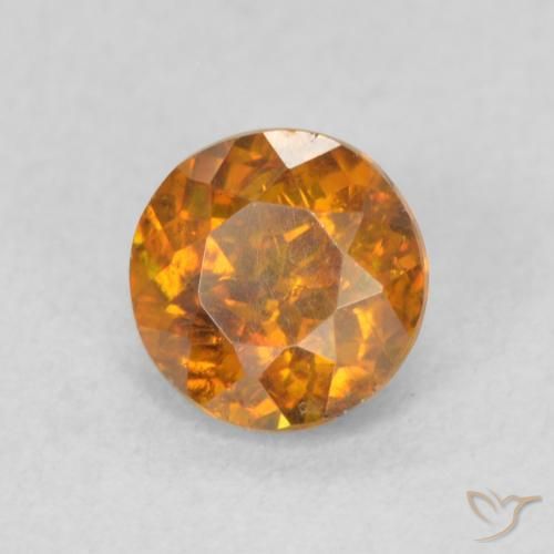 Sfalerite Arancio Terra naturale da 0.77 ct, Rotondo, SI