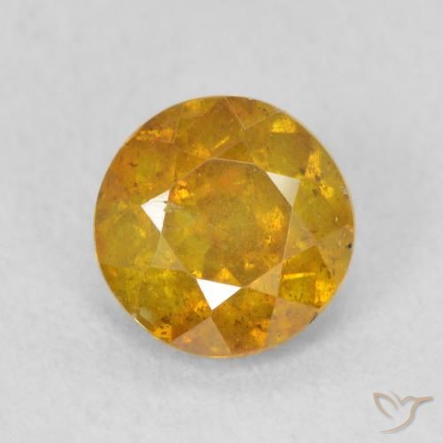 0.84ct Naturale Arancio dorato Sfalerite, Rotondo, SI
