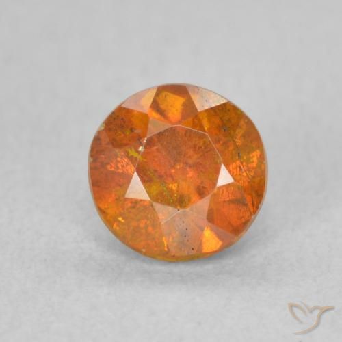 0.79ct Naturale Arancio Medio Sfalerite, Rotondo, SI