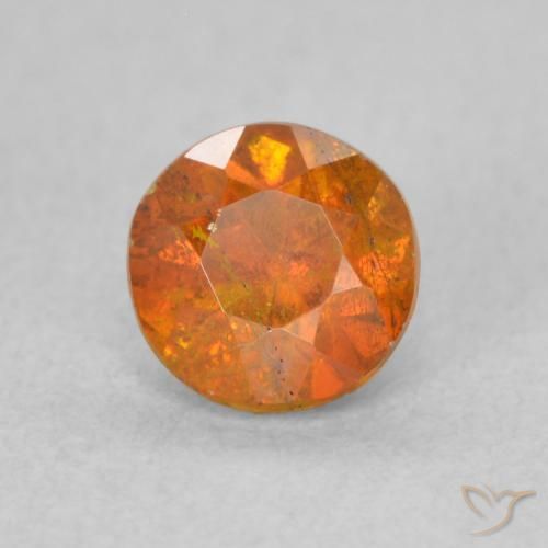 Sfalerite Arancio Medio naturale da 0.79 ct, Rotondo, SI