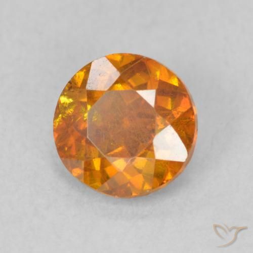 Sfalerite Arancione Ambra naturale da 0.77 ct, Rotondo, SI