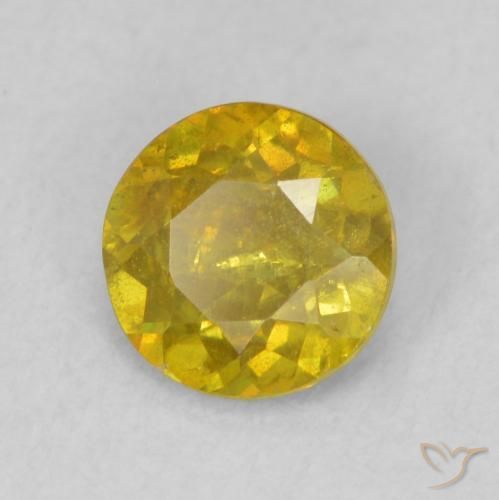 Sfalerite Giallo medio naturale da 0.75 ct, Rotondo, SI