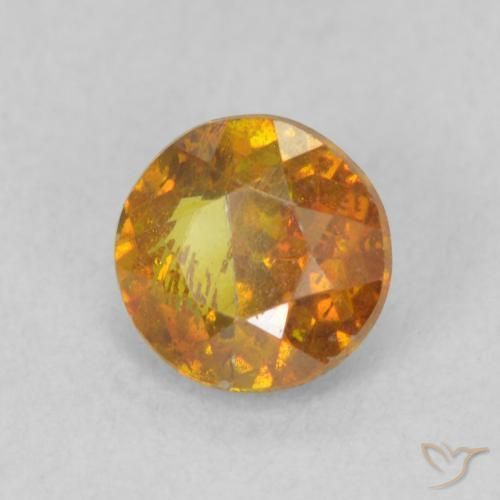 Sfalerite Arancio Medio naturale da 0.91 ct, Rotondo, SI