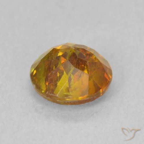 Sfalerite Arancio Medio naturale da 0.91 ct, Rotondo, SI