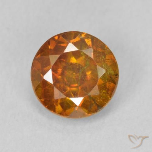 1.26ct Naturale Arancione marroncino Sfalerite, Rotondo, SI
