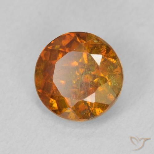 Sfalerite Arancione marroncino naturale da 1.26 ct, Rotondo, SI