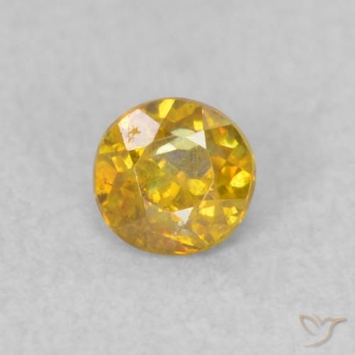 Sfalerite Giallo intenso naturale da 0.19 ct, Rotondo, SI
