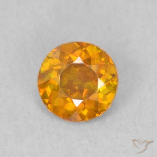 0.47ct Naturale Arancio Intenso Sfalerite, Rotondo, SI