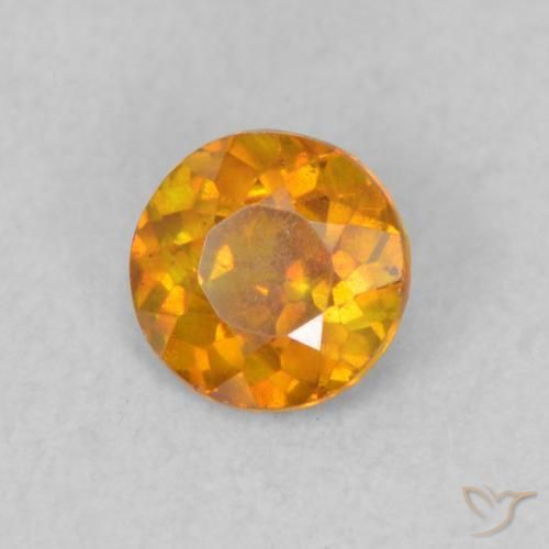 Sfalerite Arancio Intenso naturale da 0.47 ct, Rotondo, SI
