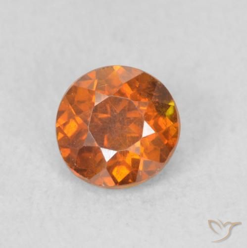 0.59ct Naturale Medium Dark-Orange Sfalerite, Rotondo, SI