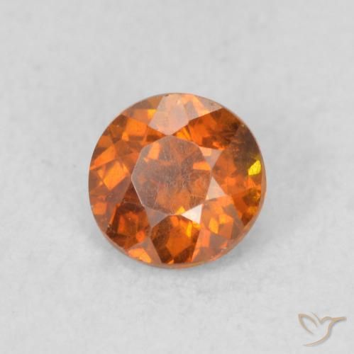 Sfalerite Medium Dark-Orange naturale da 0.59 ct, Rotondo, SI