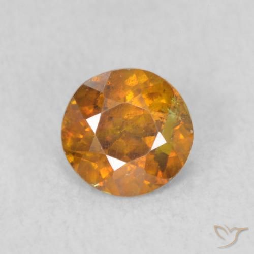 0.47ct Naturale Arancione marroncino Sfalerite, Rotondo, SI