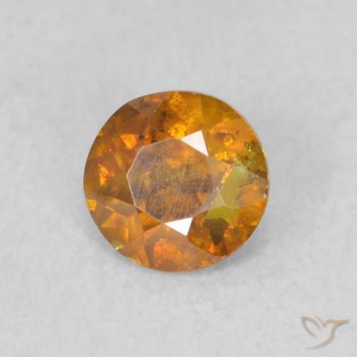 Sfalerite Arancione marroncino naturale da 0.47 ct, Rotondo, SI