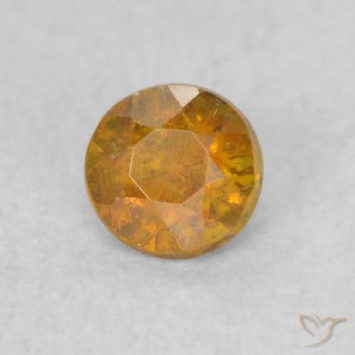 Sfalerite Medium Light-Orange naturale da 0.26 ct, Rotondo, SI
