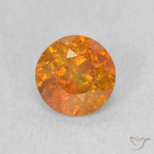 0.70ct Naturale Arancione Ambra Sfalerite, Rotondo, SI