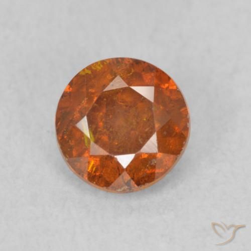 0.72ct Naturale Arancione Ambra Sfalerite, Rotondo, SI