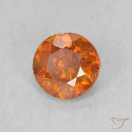 0.53ct Naturale Arancio Medio Sfalerite, Rotondo, SI