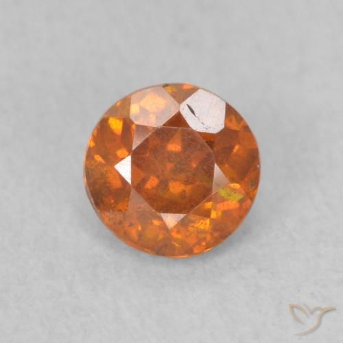 Sfalerite Arancio Medio naturale da 0.53 ct, Rotondo, SI
