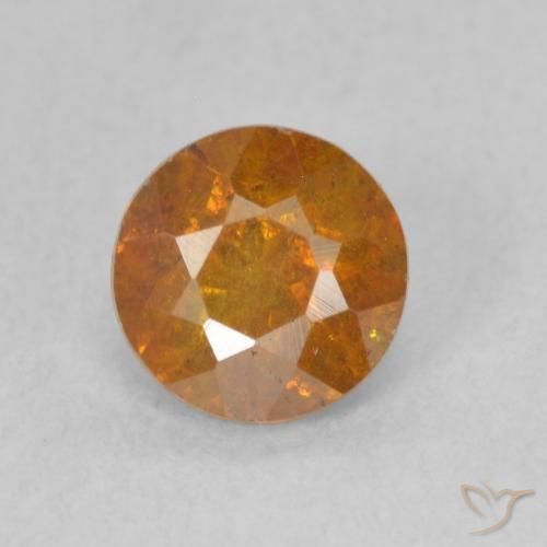 1.04ct Naturale Arancione scuro Sfalerite, Rotondo, SI