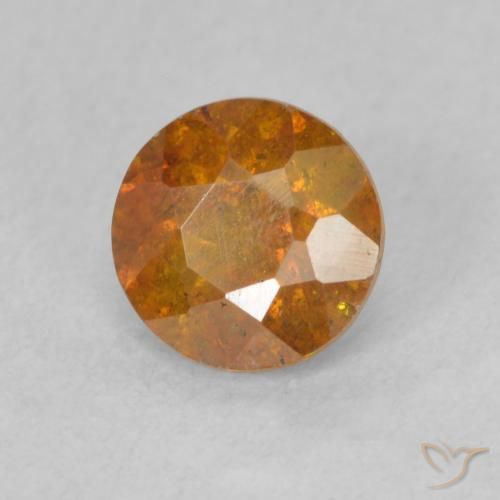 Sfalerite Arancione scuro naturale da 1.04 ct, Rotondo, SI